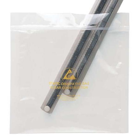 10 X 12 Static Free Bags, Clear, PK 100