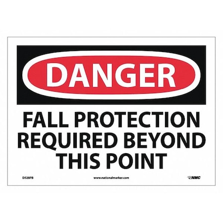 Danger Fall Protection Required Beyond This Point Sign