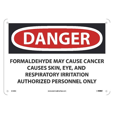 Danger Formaldehyde May Cause Cancer Sign, D30RB