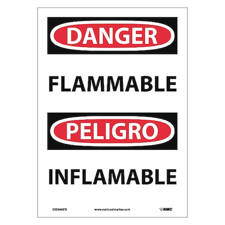 Danger Flammable Sign - Bilingual, ESD660PB