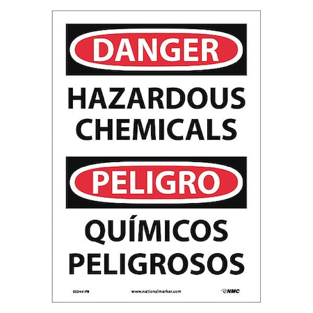 Danger Hazardous Chemicals Sign - Bilingual, ESD441PB