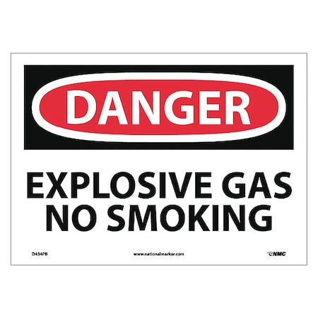 Danger Explosive Gas No Smoking Sign, D434PB