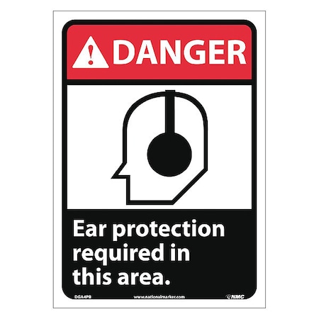 Danger Ear Protection Required In This Area Sign