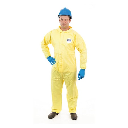 Chemical Splash Coverall,S,Yellow,PK12, S, Yellow