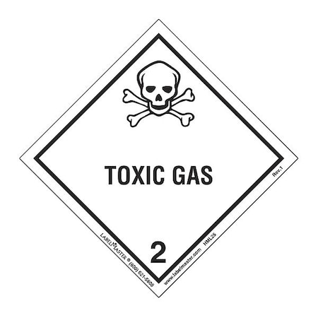 Toxic Gas Label,Worded,Paper,PK50