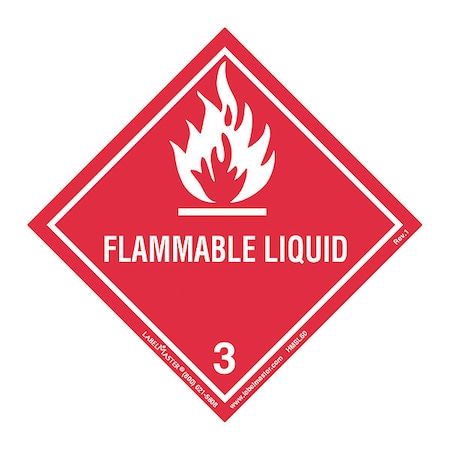 Flammable Liquid Label,Worded,PK25