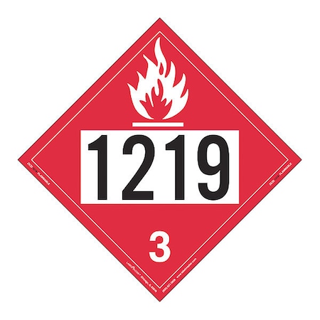 Flammable Liquid Placard 1219,PK25