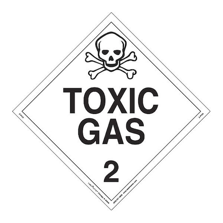 Toxic Gas Placard,Worded,PK25