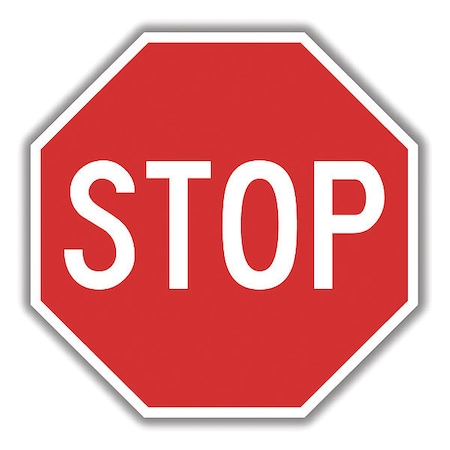 Stop Sign, 30 W, 30 H, English, Red, Retroreflective Grade: Diamond