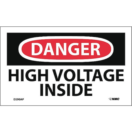Danger High Voltage Inside Label, Pk5