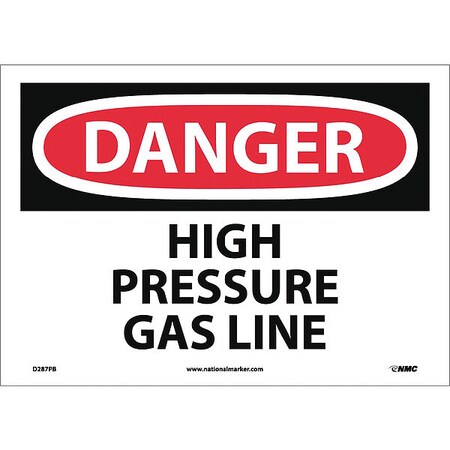 Danger High Pressure Gas Line Sign, D287PB