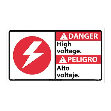 Danger High Voltage Sign - Bilingual