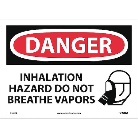 Danger Inhalation Hazard Do Not Breath Vapors Sign, D561PB