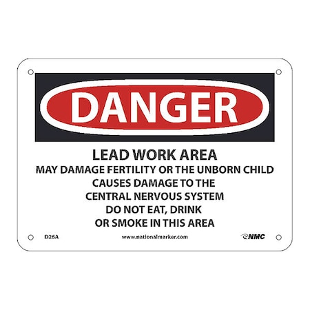 Danger Lead Work Area Sign, D26A