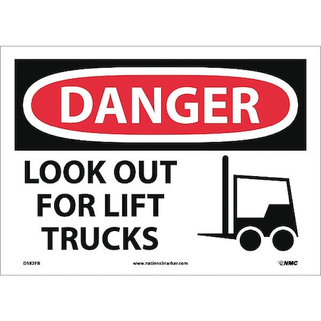 Danger Look Out For Lift Trucks Sign, D582PB