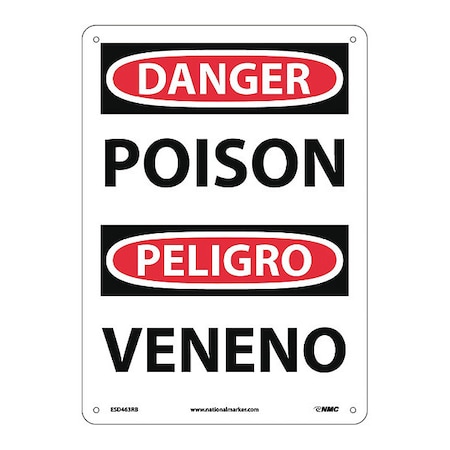 Danger Poison Sign - Bilingual, ESD463RB