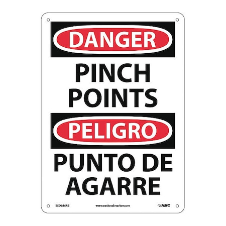 Danger Pinch Points Sign - Bilingual