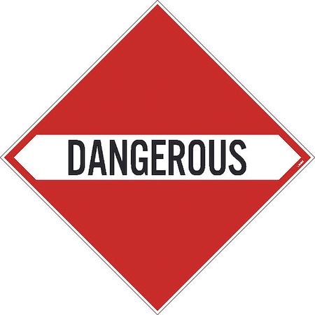 Dangerous Dot Placard Sign, Material: Pressure Sensitive Removable Vinyl .0045