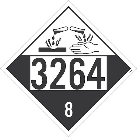 Dl181 Corrosive 4 Digit Dot Placard, Pk25, Material: Adhesive Backed Vinyl