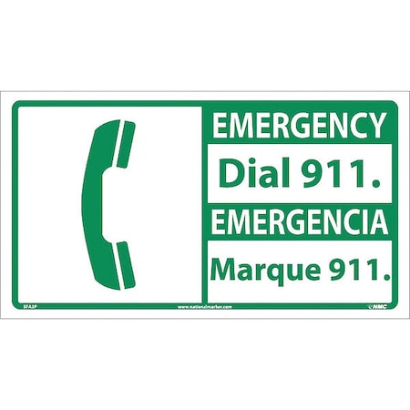 Emergency Dial 911 Sign - Bilingual, SFA3P
