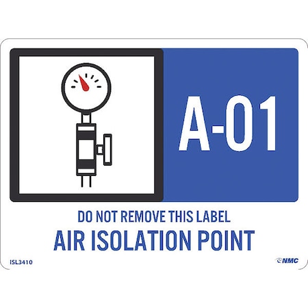 Energy Isolation - Air Isolation Point, Pk10, Material: Adhesive Backed Vinyl