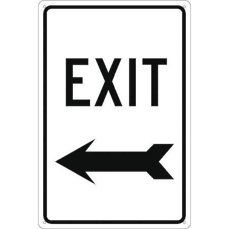 Exit (With Left Arrow), 18X12, .040 Alum