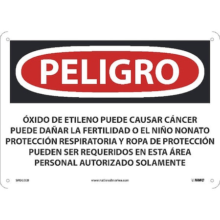 Ethylene Oxide May Cause Cancer Sign - Spanish, SPD33EB