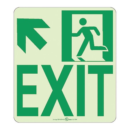 Nyc Wall Mont Exit Sign, Up Left, 9X8, Rigid