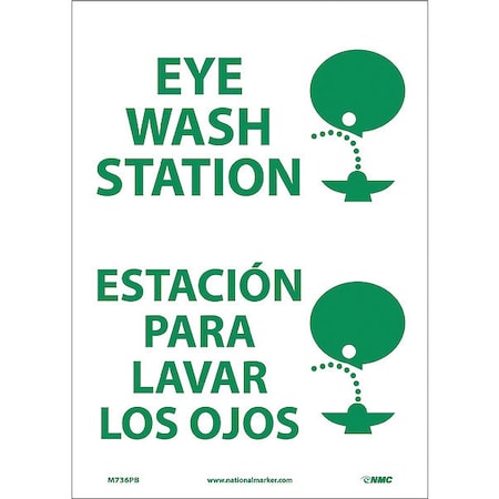 Eye Wash Station Sign - Bilingual, M736PB