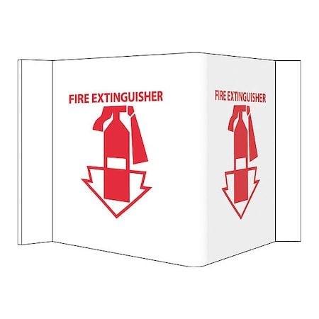 Fire Extinguisher Sign, 8 In Height, 14-1/2 In Width, Pvc