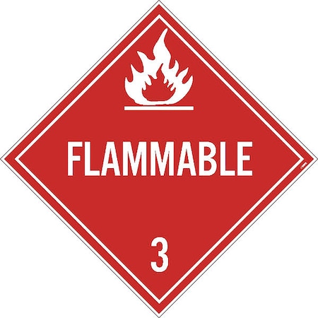 Flammable 3 Dot Placard Sign, Pk25