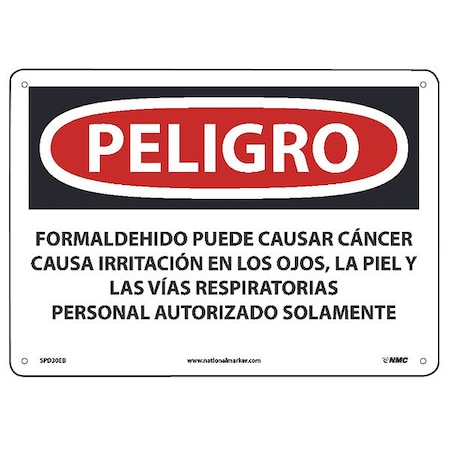 Formaldehyde May Cause Cancer Sign - Spanish, SPD30EB