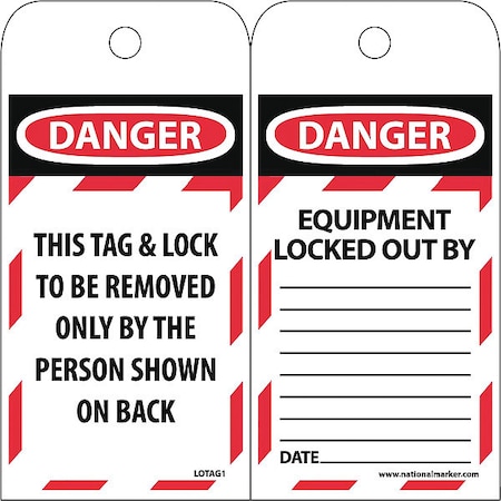 Tag & Lock To Be Removed Only By The Person Shown On Back Tag