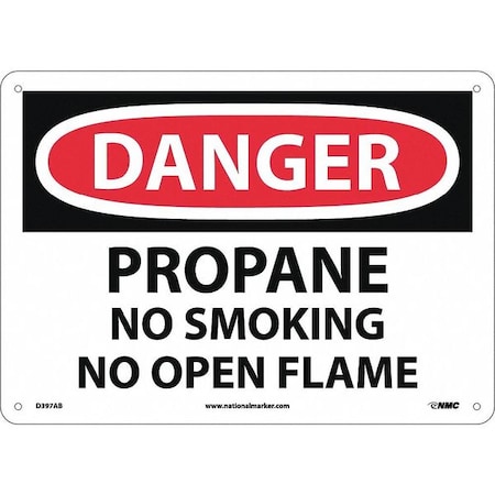 Danger Propane No Smoking No Open Flame Sign, D397AB
