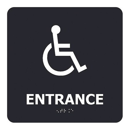 Handicapped Entrance Braille Sign, ADA17WBK