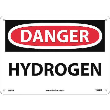 Danger, Hydrogen, 7X10, Rigid Plastic, D447RB