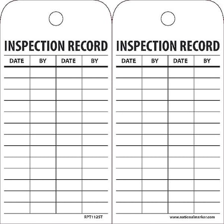 Inspection Record Tag, Pk25