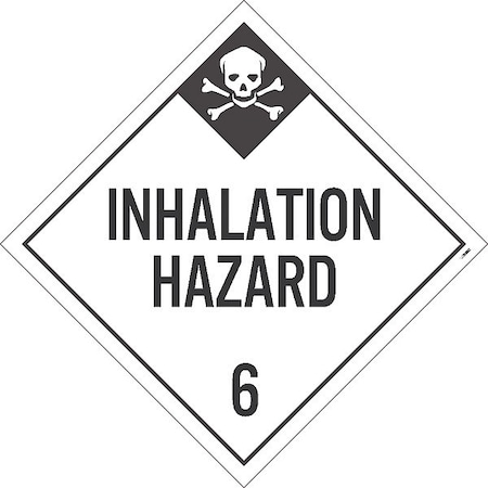 Inhalation Hazard 6 Dot Placard Sign, Pk10, Material: Adhesive Backed Vinyl