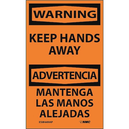 Keep Hands Away Bilingual Label, Pk5