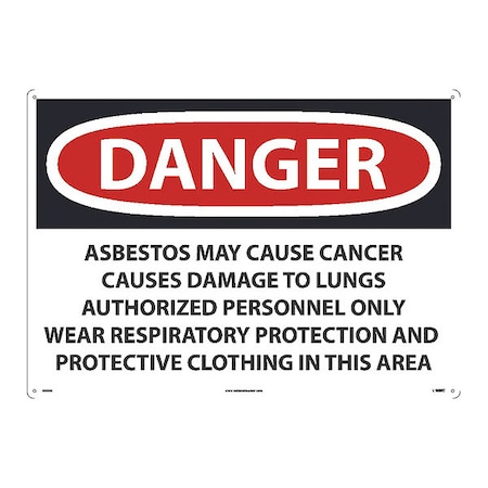 Large Format Danger Asbestos May Cause Cancer Sign, D23RD