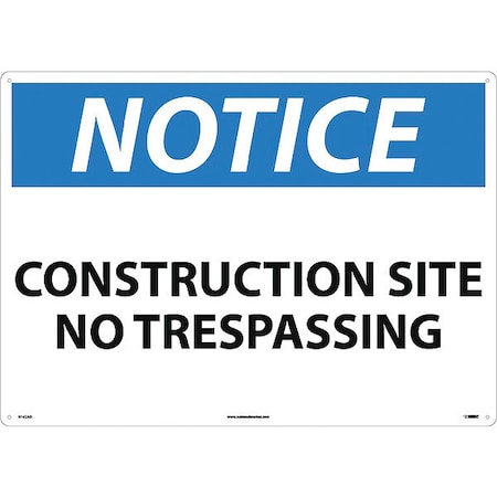 Large Format Notice Construction Site No Trespassing Sign, N162AD