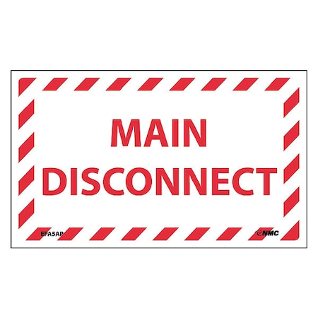 Main Disconnect Label, Pk5