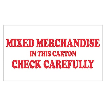 Mixed Merchandise In The Carton Label