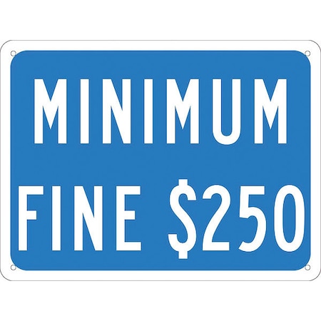 Minimum Fine $250 Ada Parking Sign California, TMAS12G
