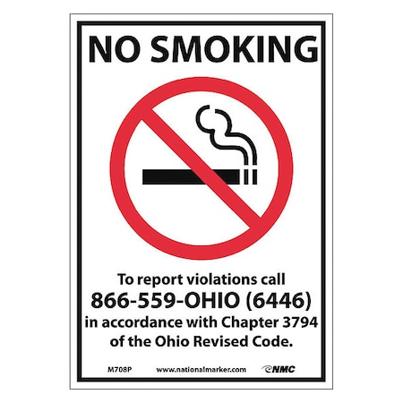 No Smoking (Graphic) Ohio Sign, M708P