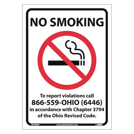 No Smoking (Graphic) Ohio Sign, M708PB