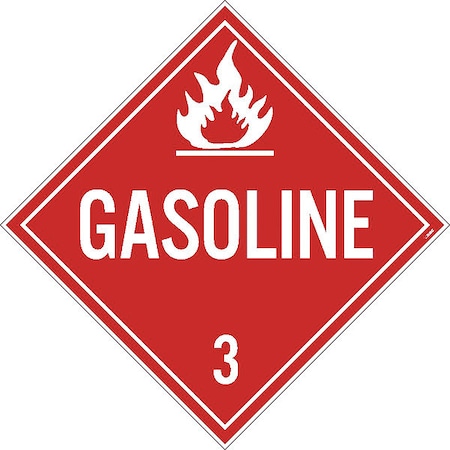 Gasoline 3 Dot Placard Sign, DL134P