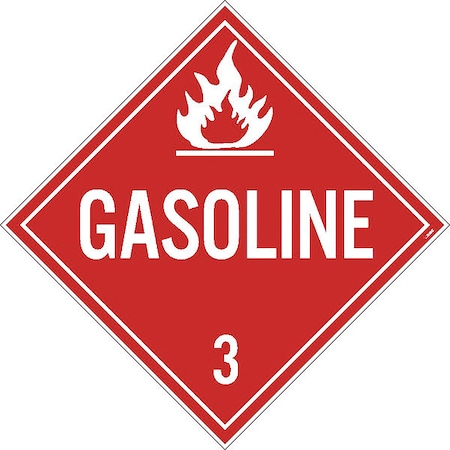 Gasoline 3 Dot Placard Sign, Pk100