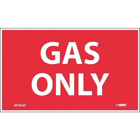 Gas Only Hazmat Label, Pk5