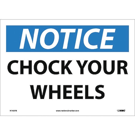 Notice Chock Your Wheels Sign, N160PB